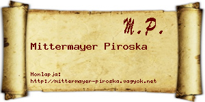 Mittermayer Piroska névjegykártya